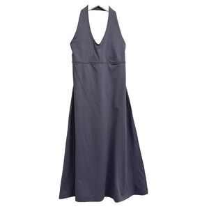 Patagonia Morning Glory  Halter Dress Womens Small Gray Purple Tie Back Summer